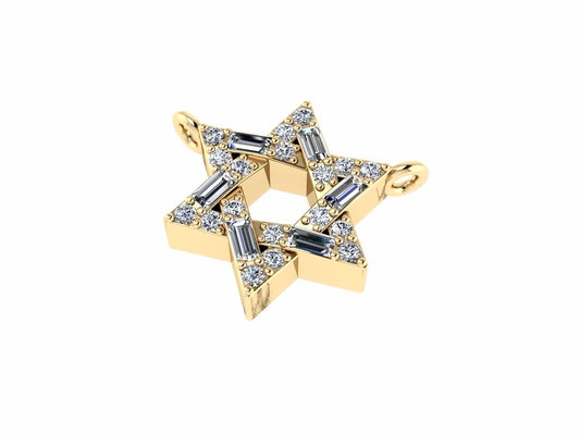 Magen Lumière pendant with baguette and round lab grown diamonds