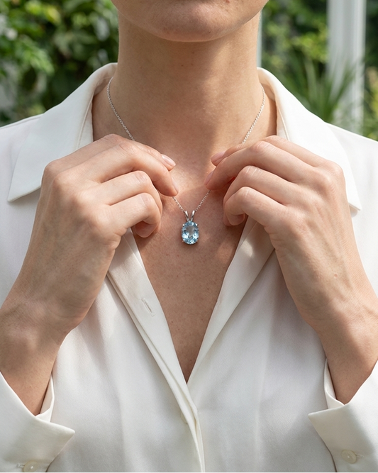 Sabine 9k Gold Gemstone Pendant
