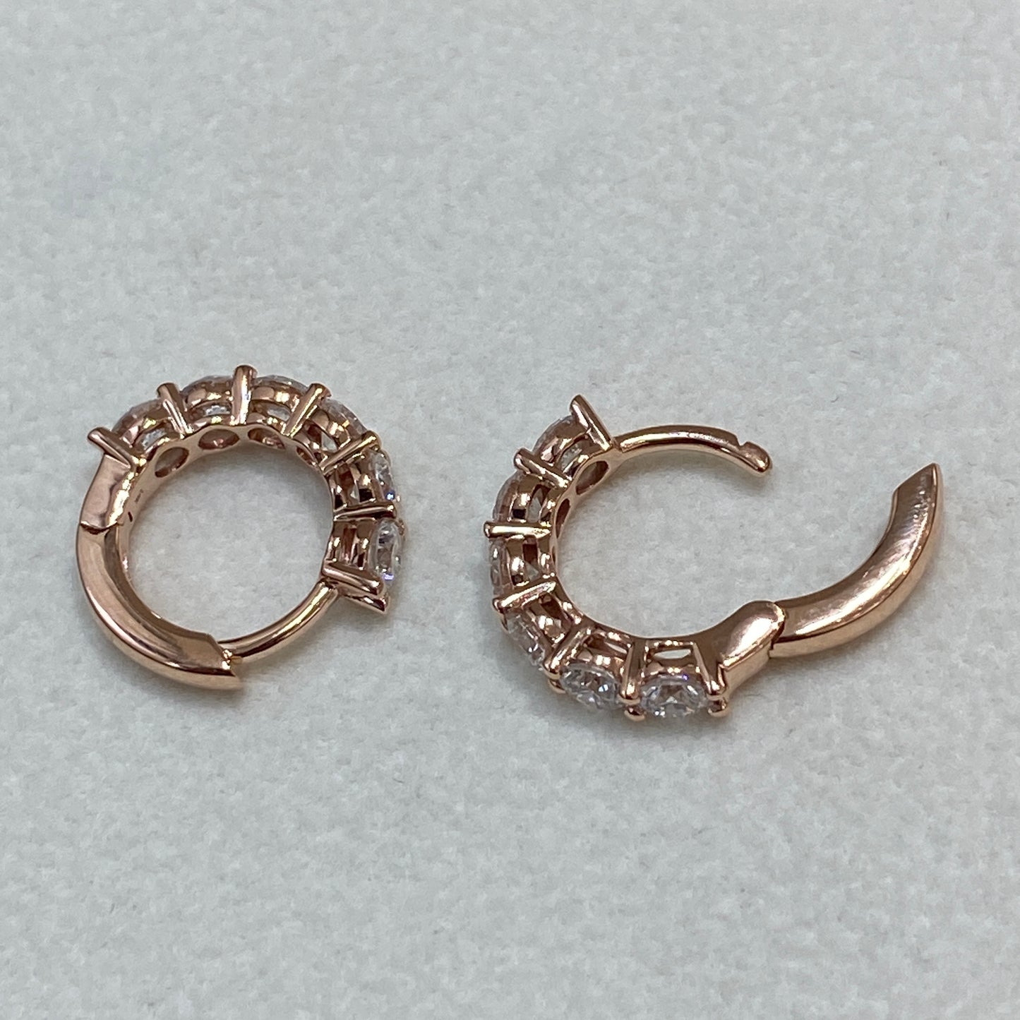 Aude Diamond Hoop Rose Earrings
