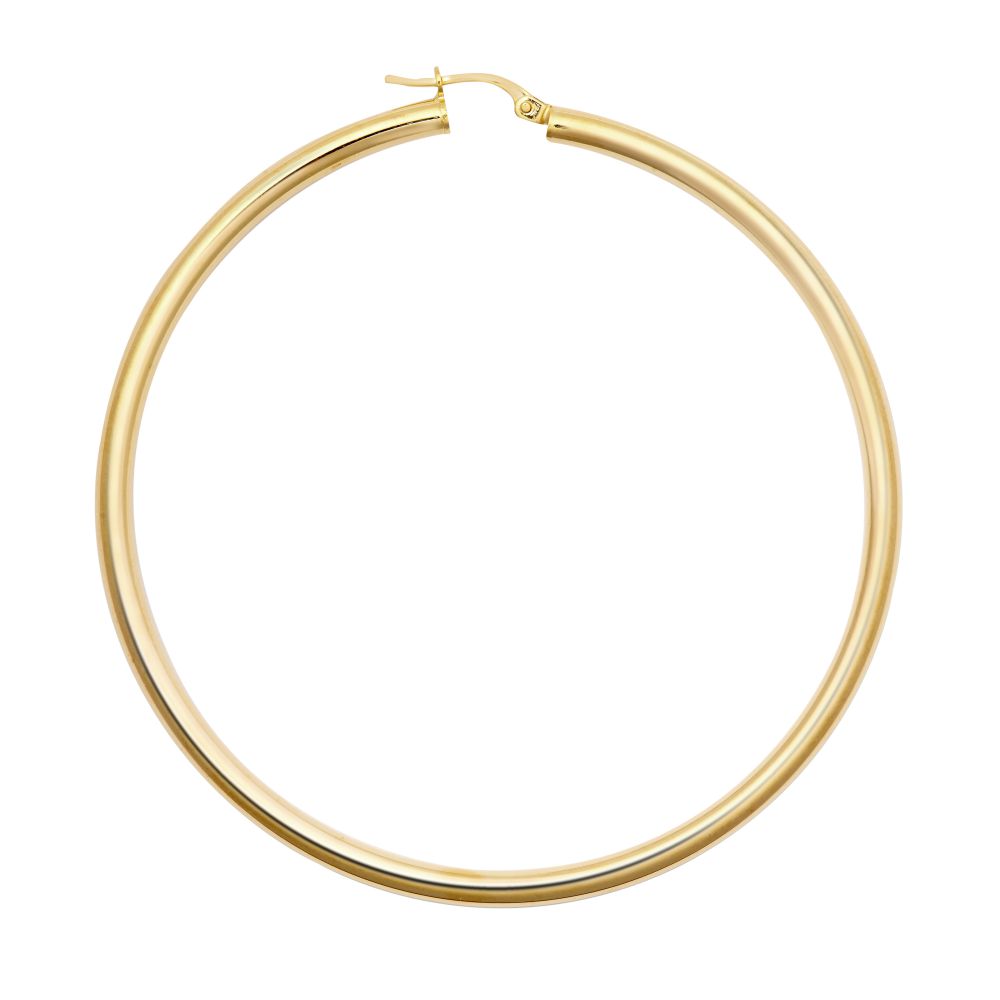 Orla 9ct yellow gold large hoop earrings, 65mm