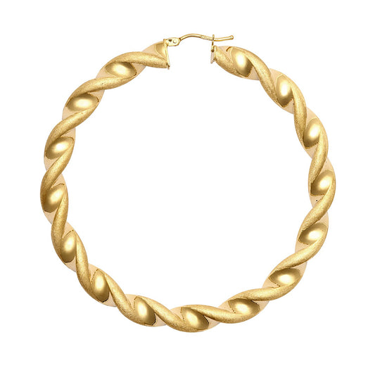 Zia 9ct yellow gold creole earrings
