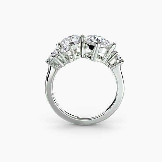 Cézanne engagement ring setting in white gold, front view, Luma Jewellery