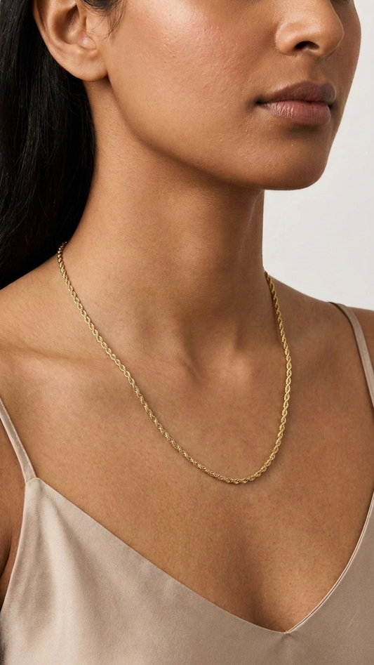 Eirene 9k yellow gold chain necklace, Luma Jewellery