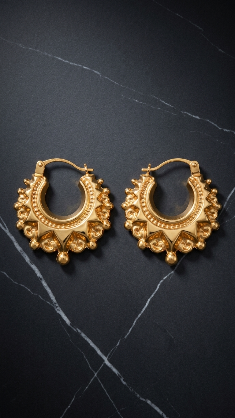 Oriana 9k Gold Creole Earrings