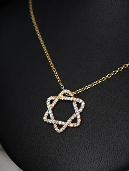 Star of David Curved Pendant - Magen Kesher