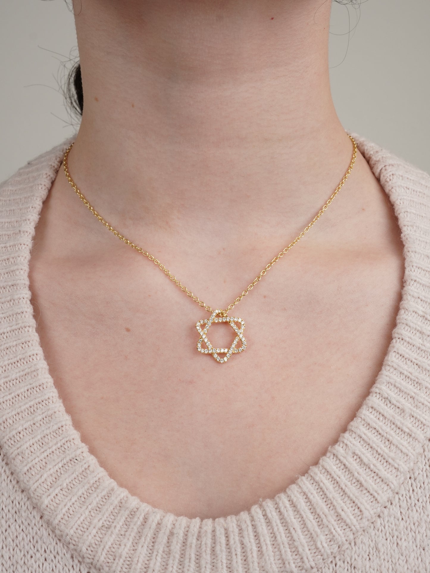 Star of David Curved Pendant - Magen Kesher