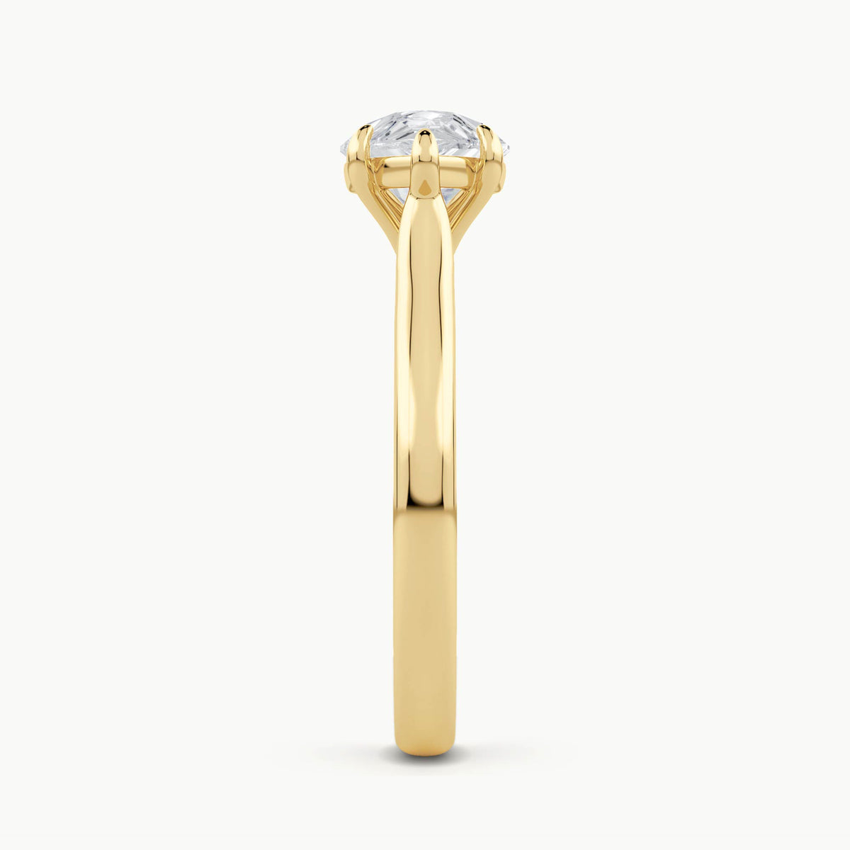 Clara East-West Pear Diamond Solitaire Ring in 9k Yellow Gold