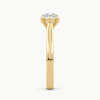 Clara East-West Pear Diamond Solitaire Ring in 9k Yellow Gold