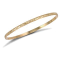 Milosc 9ct yellow gold solid bangle