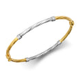 Amy 9ct yellow and white gold hollow bangle