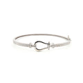 Milena 9ct white gold expandable hinged bangle