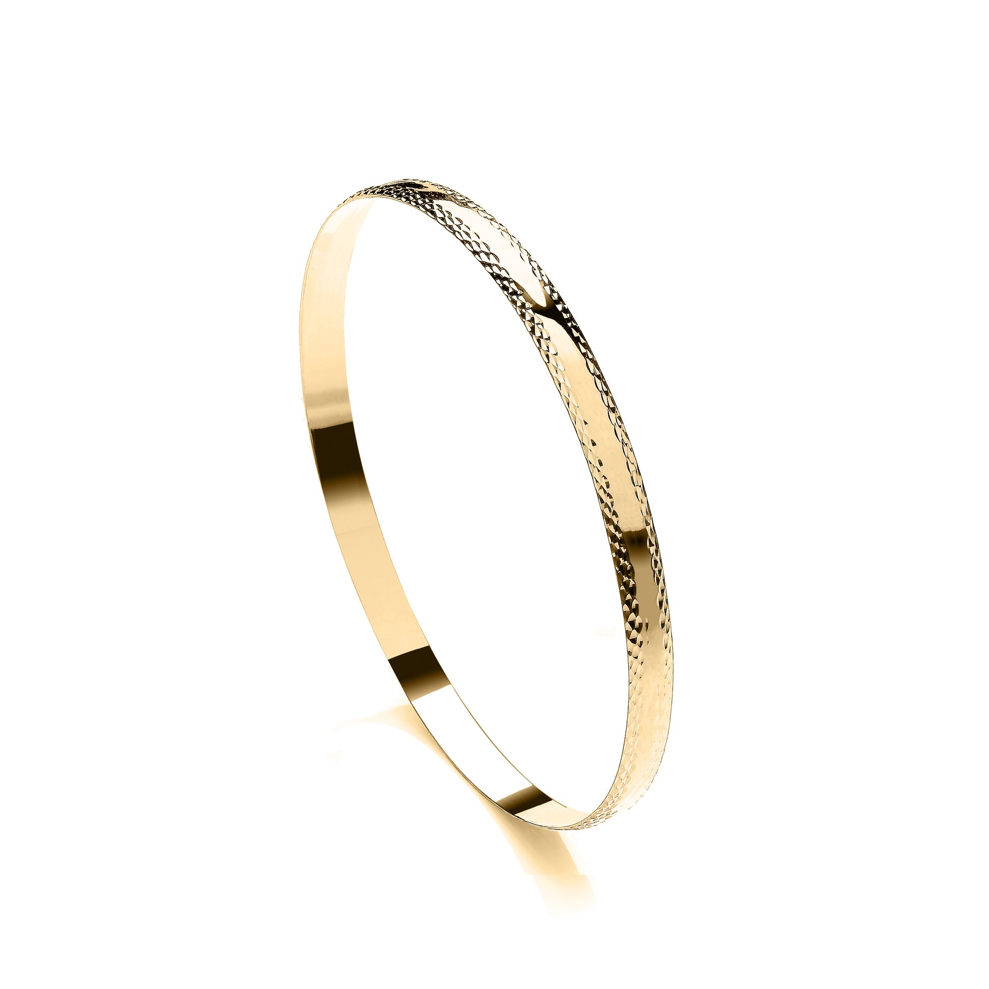 Amora 9ct yellow gold bangle, thick