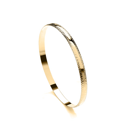 Amora 9ct yellow gold bangle, thick
