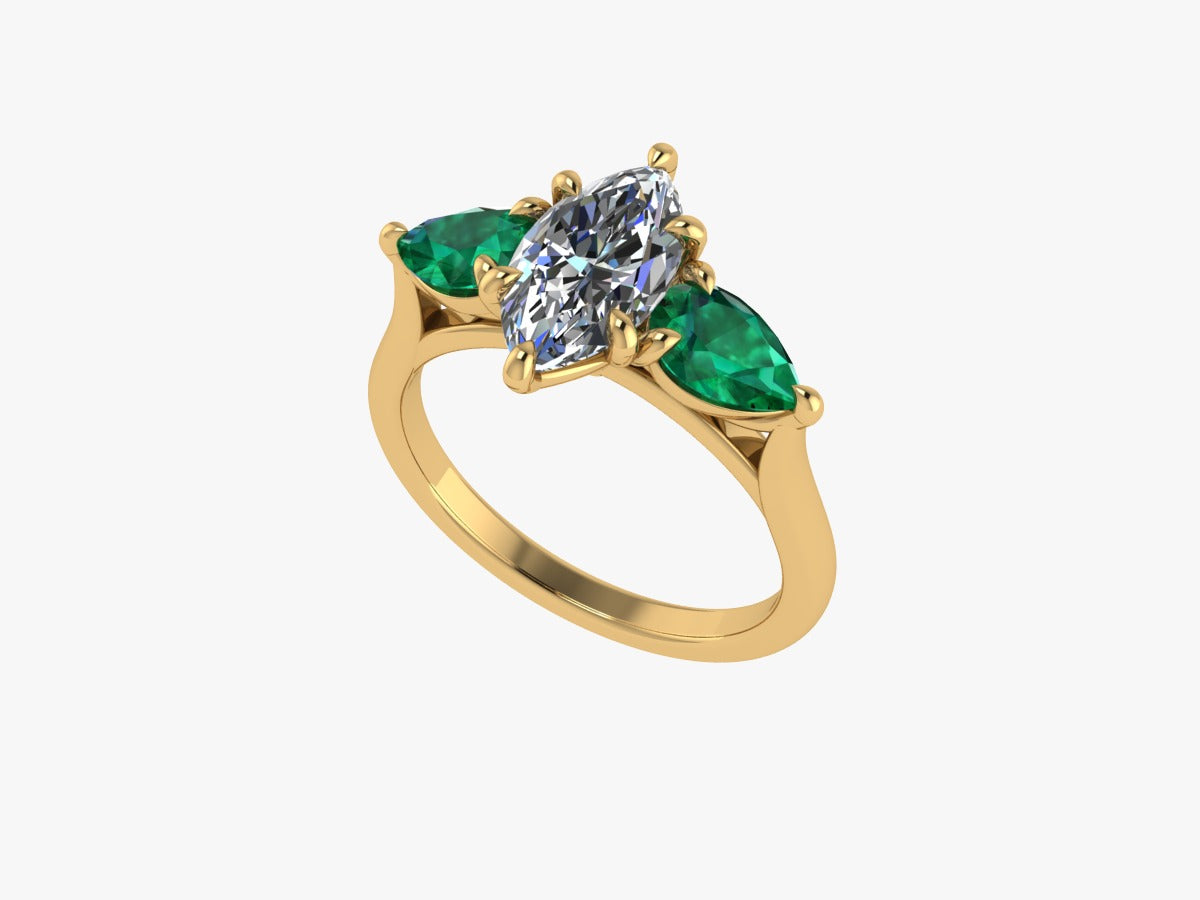The Christoph - 18K gold trilogy engagement ring