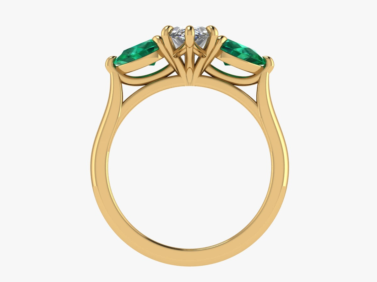 The Christoph - 18K gold trilogy engagement ring