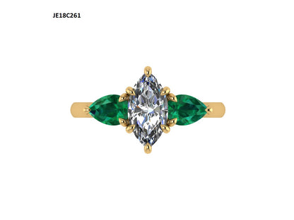 The Christoph - 18K gold trilogy engagement ring