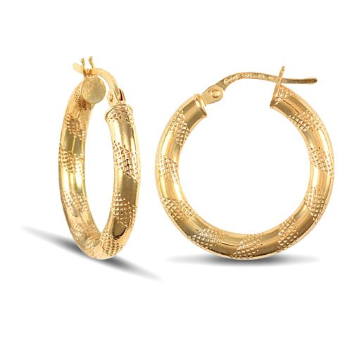 Rhiannon 9ct yellow gold hoop earrings, 20mm