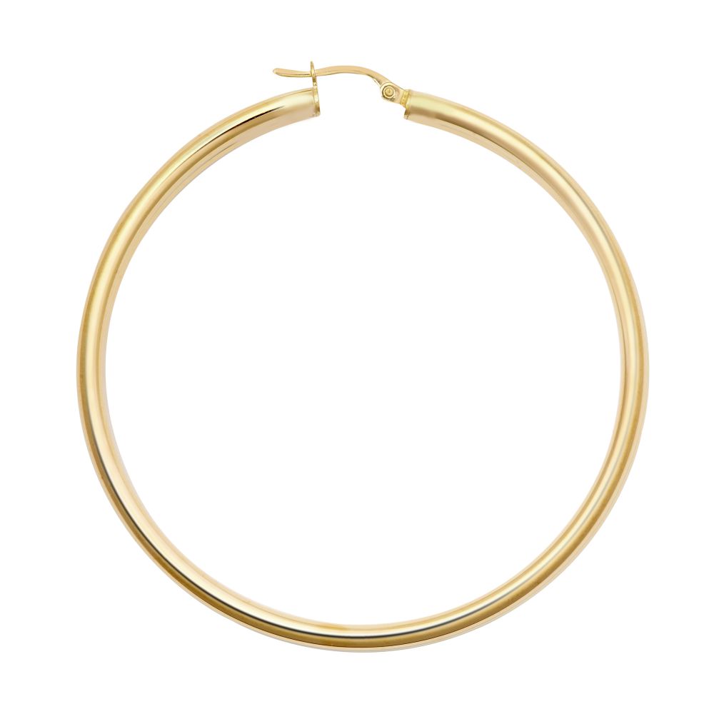 Orla 9ct yellow gold large hoop earrings, 55mm