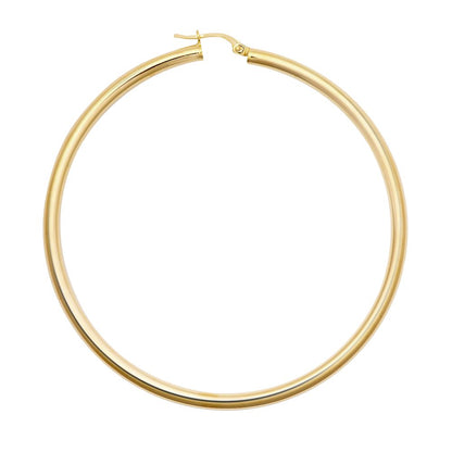 Orla 9ct yellow gold large hoop earrings, 65mm
