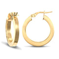 Fern 9ct yellow gold hoop earrings, 20mm