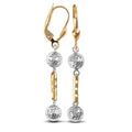 Eleanor 9ct yellow and white gold drop earrings