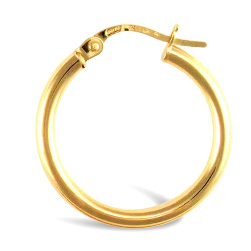 Clementine 9ct yellow gold hoop earrings, 20mm