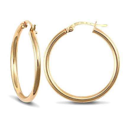 Clementine 9ct yellow gold hoop earrings, 25mm