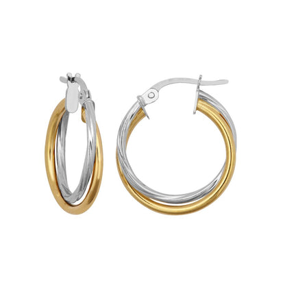Selena 9k yellow and white gold creole earrings, Luma Jewellery