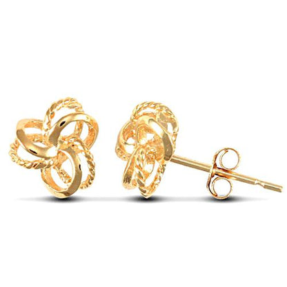 Sanna 9k yellow gold knot stud earrings, Luma Jewellery