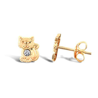 Maris 9ct yellow gold stone set stud earrings