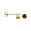 Brisa 9ct yellow gold gemstone stud earrings, black sapphire