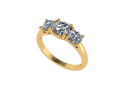 The Shivani Three-Stone Round Brilliant Diamond Ring - 9k Yellow Gold