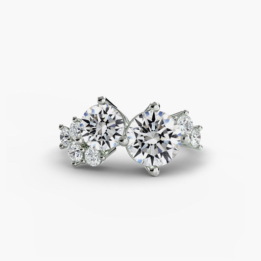 Cézanne engagement ring setting in white gold, side view, Luma Jewellery