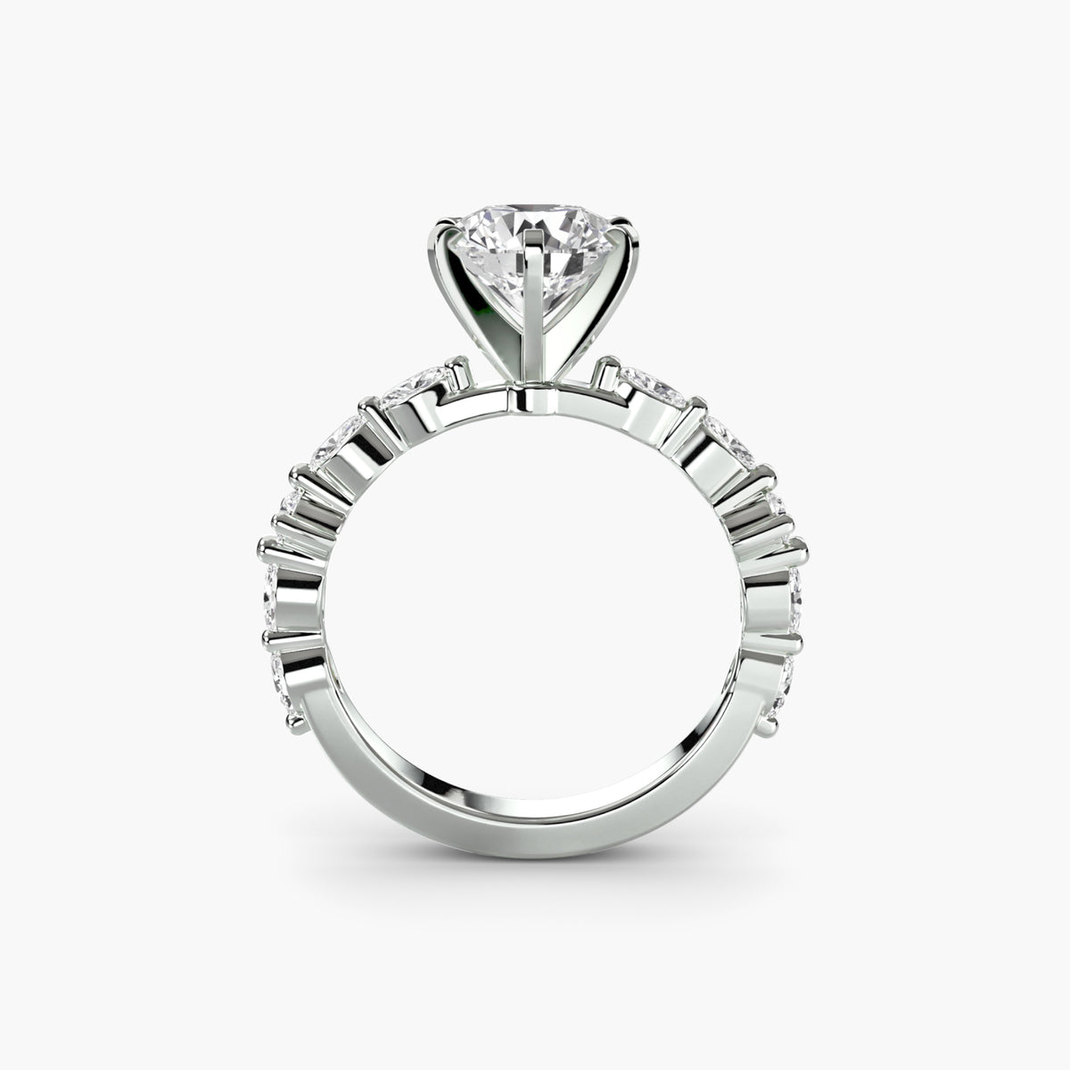 Cosette solitaire engagement ring setting, white gold, Luma Jewellery