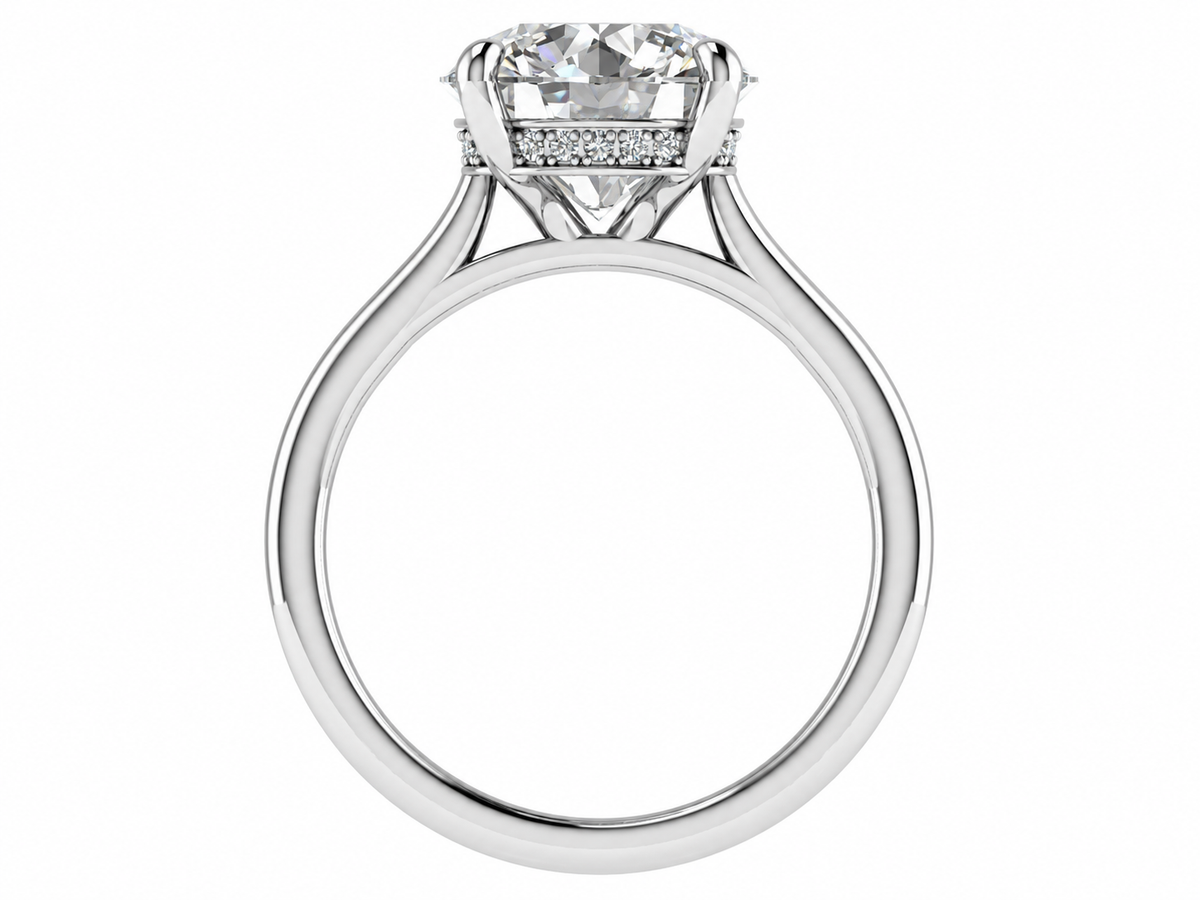 The Cheyanne - Bespoke Round Brilliant Solitaire with hidden halo