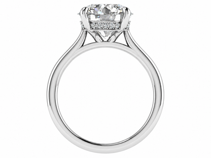 The Cheyanne - Bespoke Round Brilliant Solitaire with hidden halo