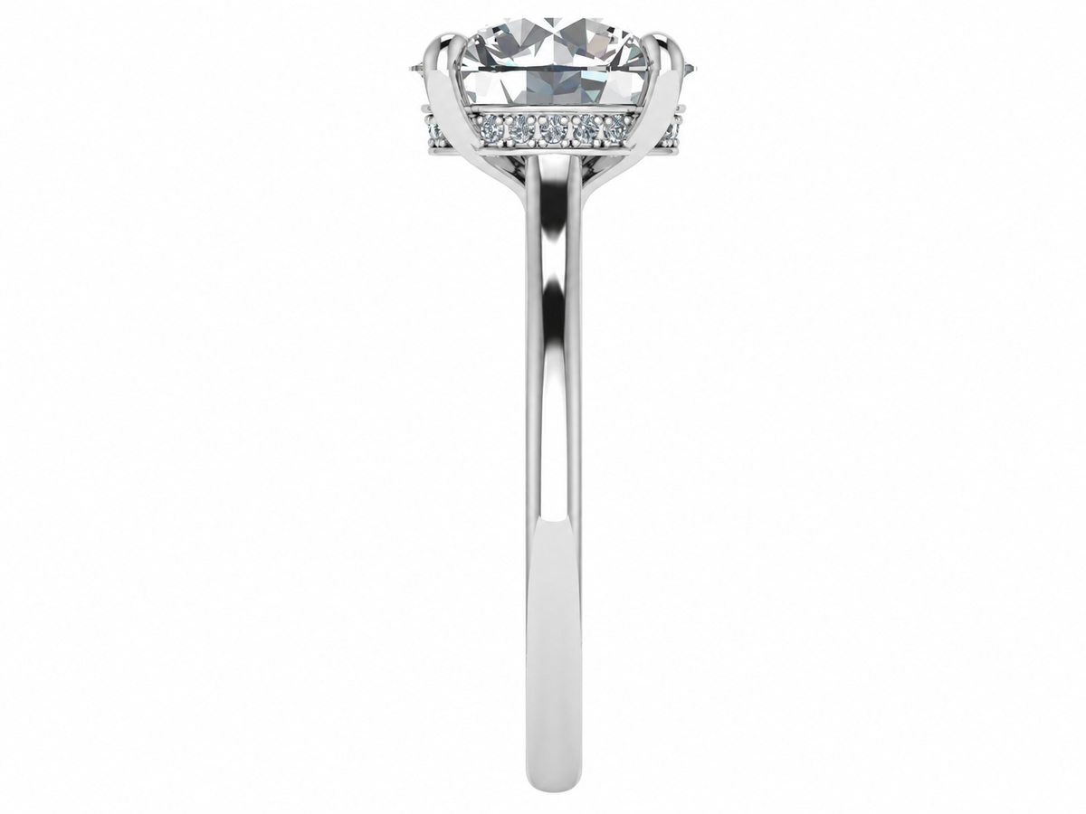 The Cheyanne - Bespoke Round Brilliant Solitaire with hidden halo