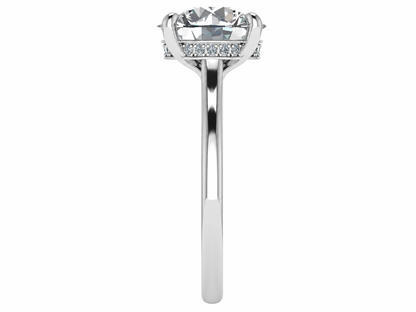 The Cheyanne - Bespoke Round Brilliant Solitaire with hidden halo