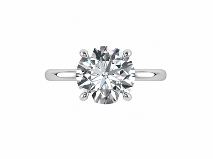The Cheyanne - Bespoke Round Brilliant Solitaire with hidden halo