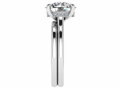 The Cheyanne - Bespoke Round Brilliant Solitaire with hidden halo
