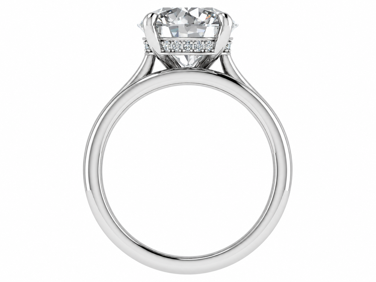 The Cheyanne - Bespoke Round Brilliant Solitaire with hidden halo