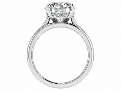 The Cheyanne - Bespoke Round Brilliant Solitaire with hidden halo