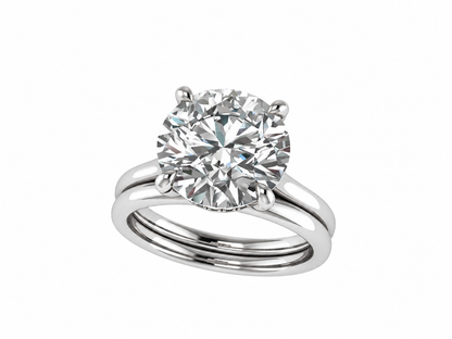 The Cheyanne - Bespoke Round Brilliant Solitaire with hidden halo