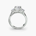 Adrienne three stone engagement ring setting in white gold, Luma Jewellery