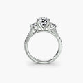 Mirelda three stone engagement ring setting in white gold, Luma Jewellery