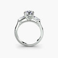 Capucine three stone engagement ring setting in white gold, Luma Jewellery