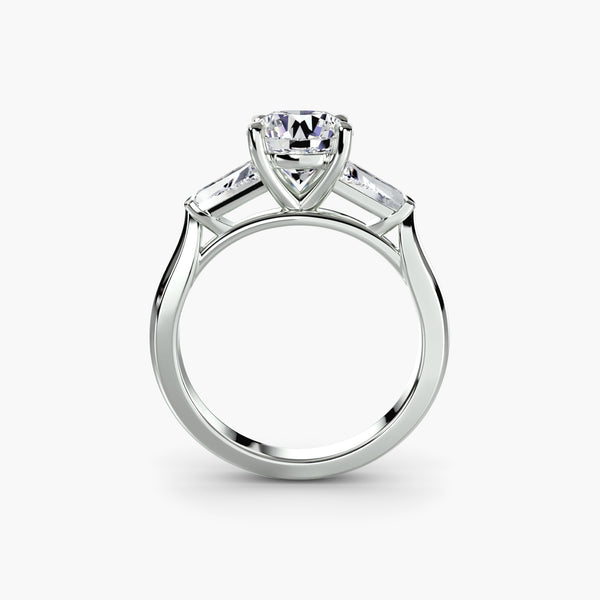 Capucine three stone engagement ring setting, white gold, Luma Jewellery