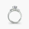 Amelie three stone engagement ring setting in white gold, Luma Jewellery