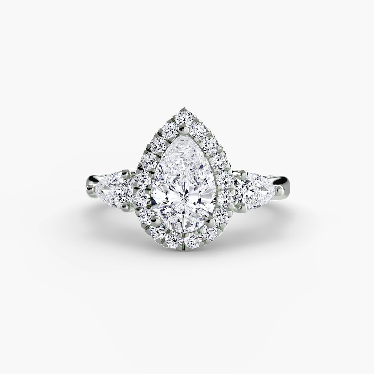 Evora solitaire engagement ring setting in white gold, Luma Jewellery