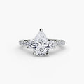 Selene three stone engagement ring setting in white gold, Luma Jewellery